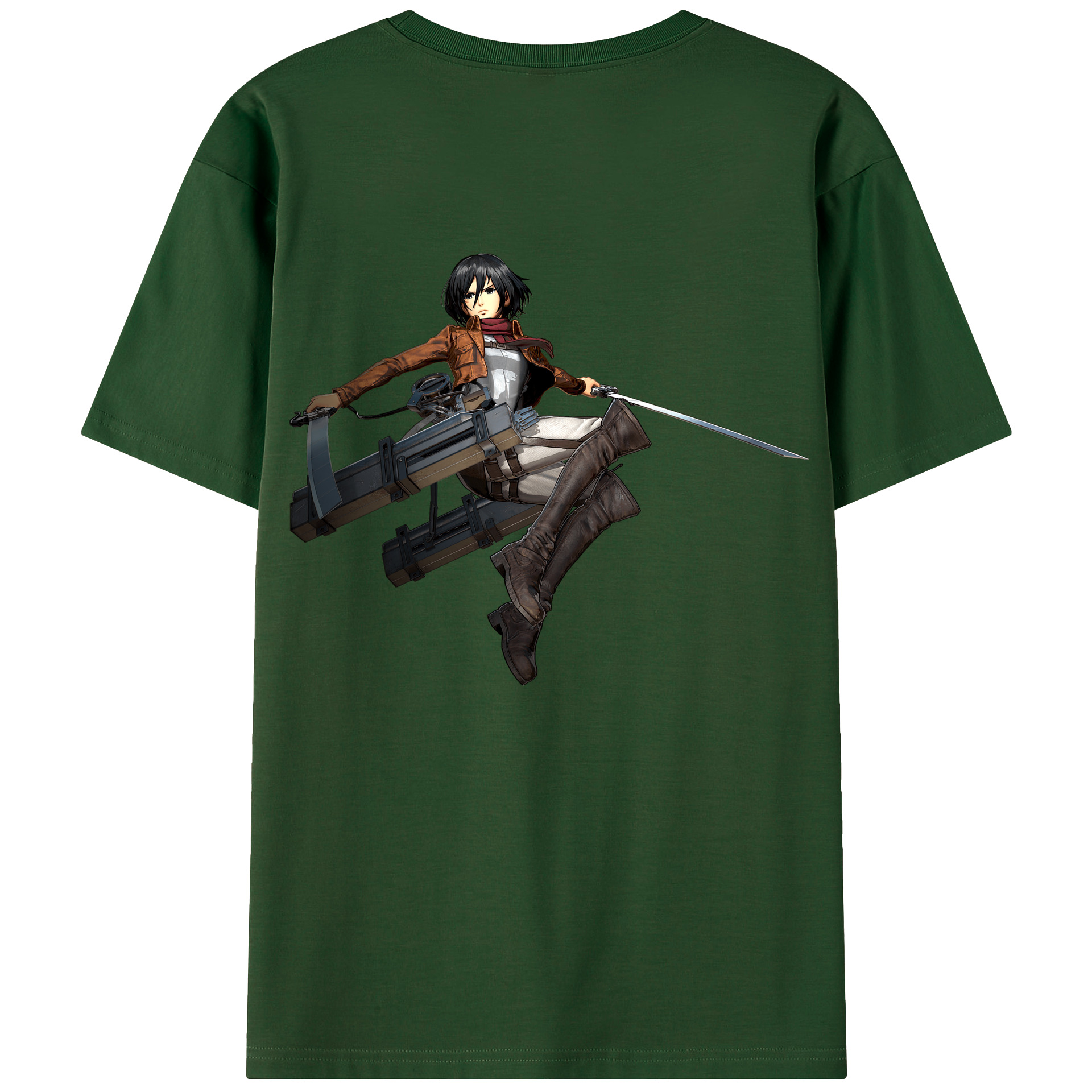 （画像用） 進撃の巨人 ミカサ·アッカーマン Attack on Titan Mikasa Ackerman 綿100％半袖Tシャツ（背面プリント）